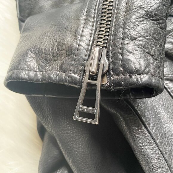 Belstaff Black Outlaw Beckham Waxed Italian Calf Leather Motorcycle Jacket - Picture 7 of 11